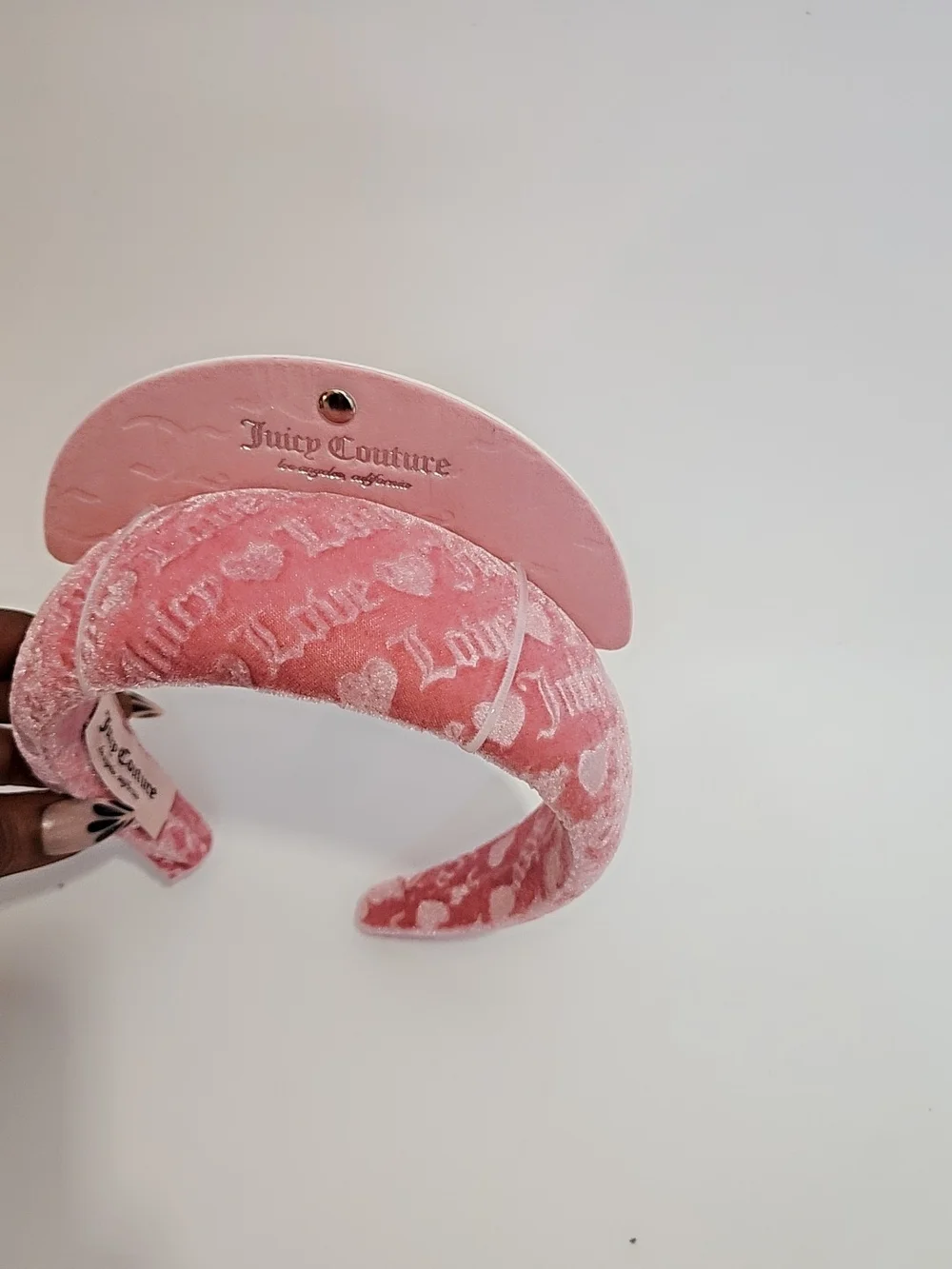 Juicy Couture Pink Plush 'Love' Headband